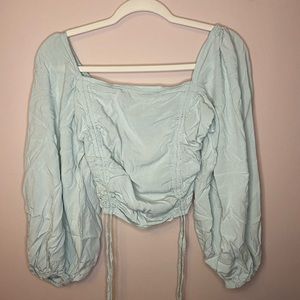 Pastel green square neck top